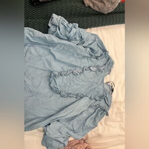 Zara soft denim blouse